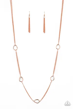 Paparazzi Teardrop Timelessness Copper Long Necklace