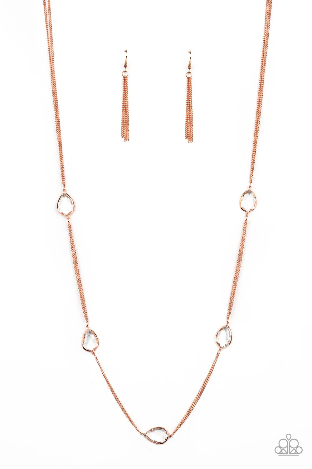 Paparazzi Teardrop Timelessness Copper Long Necklace