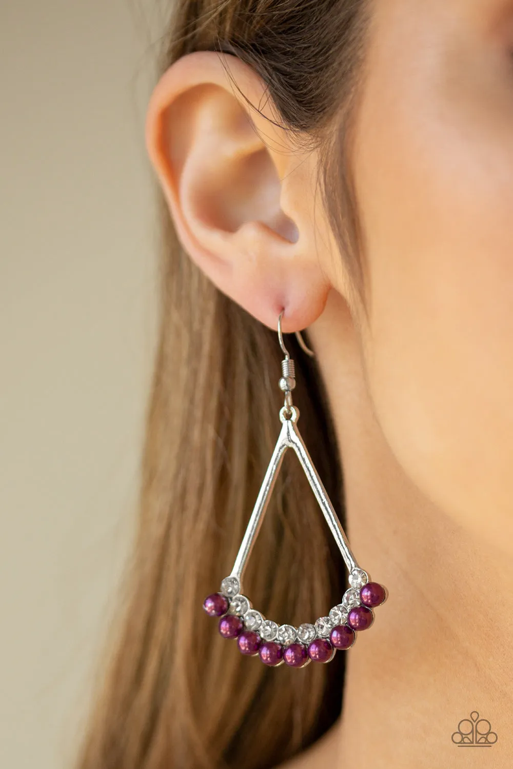 Paparazzi Top To Bottom Purple Fishhook Earrings - P5RE-PRXX-142XX