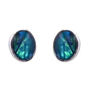 Paua Bezel Medium Oval Stud Earrings