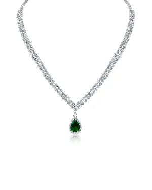Pear CZ Drop Necklace