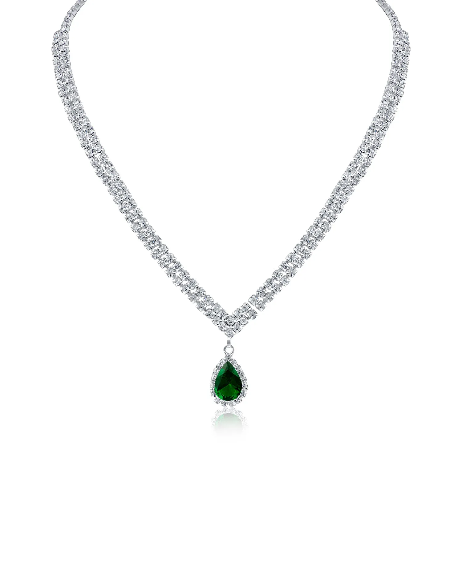 Pear CZ Drop Necklace