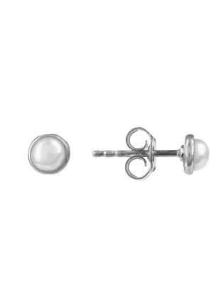Petite Pearl Stud Earrings in Sterling Silver