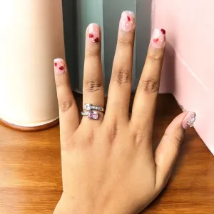 Pink Oval Radiant Ring