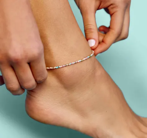 Pura Vida South Beach Seed Bead Stretch Anklet