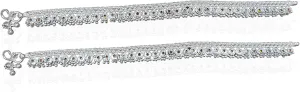 Pure Silver Handmade Traditional Anklet for Women, 10 inch, 84.25 Gram