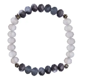 "Smoke   Gray" 8mm Crystal Stretchy Bracelet