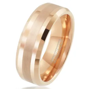 RADIANT ROSE GOLD TUNGSTEN FLAT BAND
