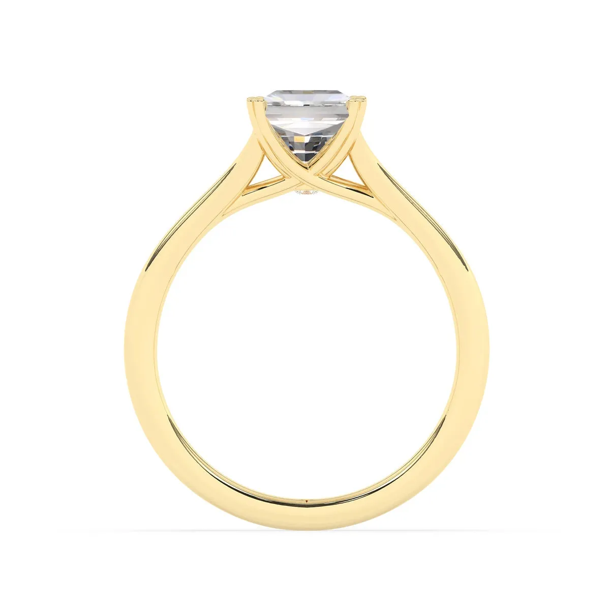 Radiant Solitaire Double Prong Split Shank Engagement Ring