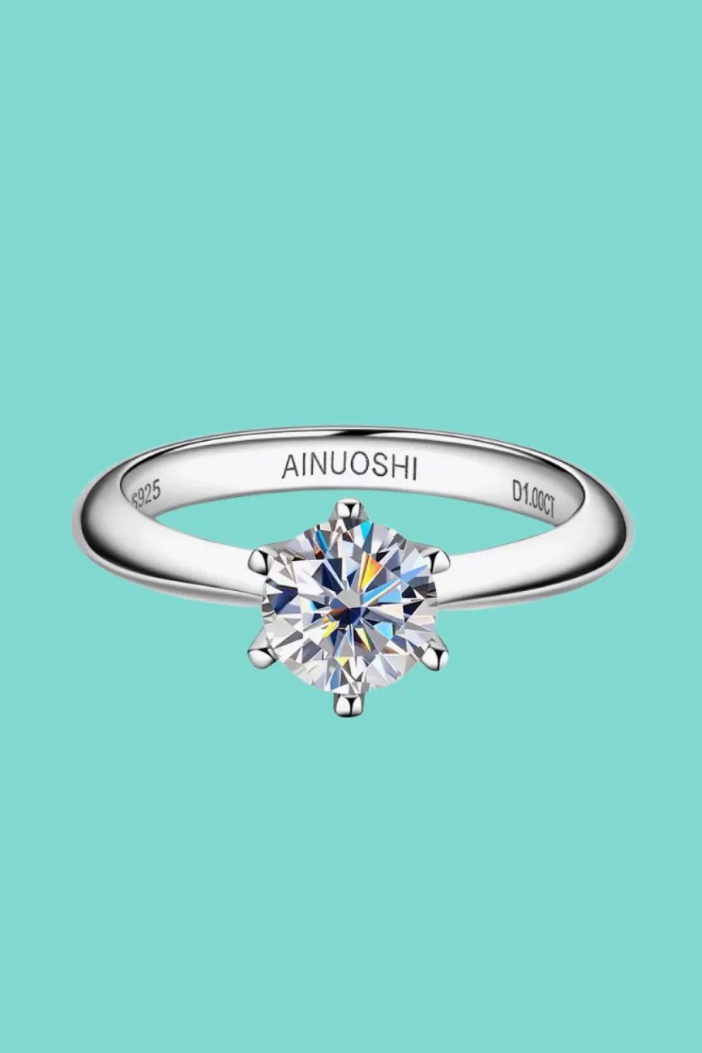 Radiant Solitaire Moissanite Engagement Ring