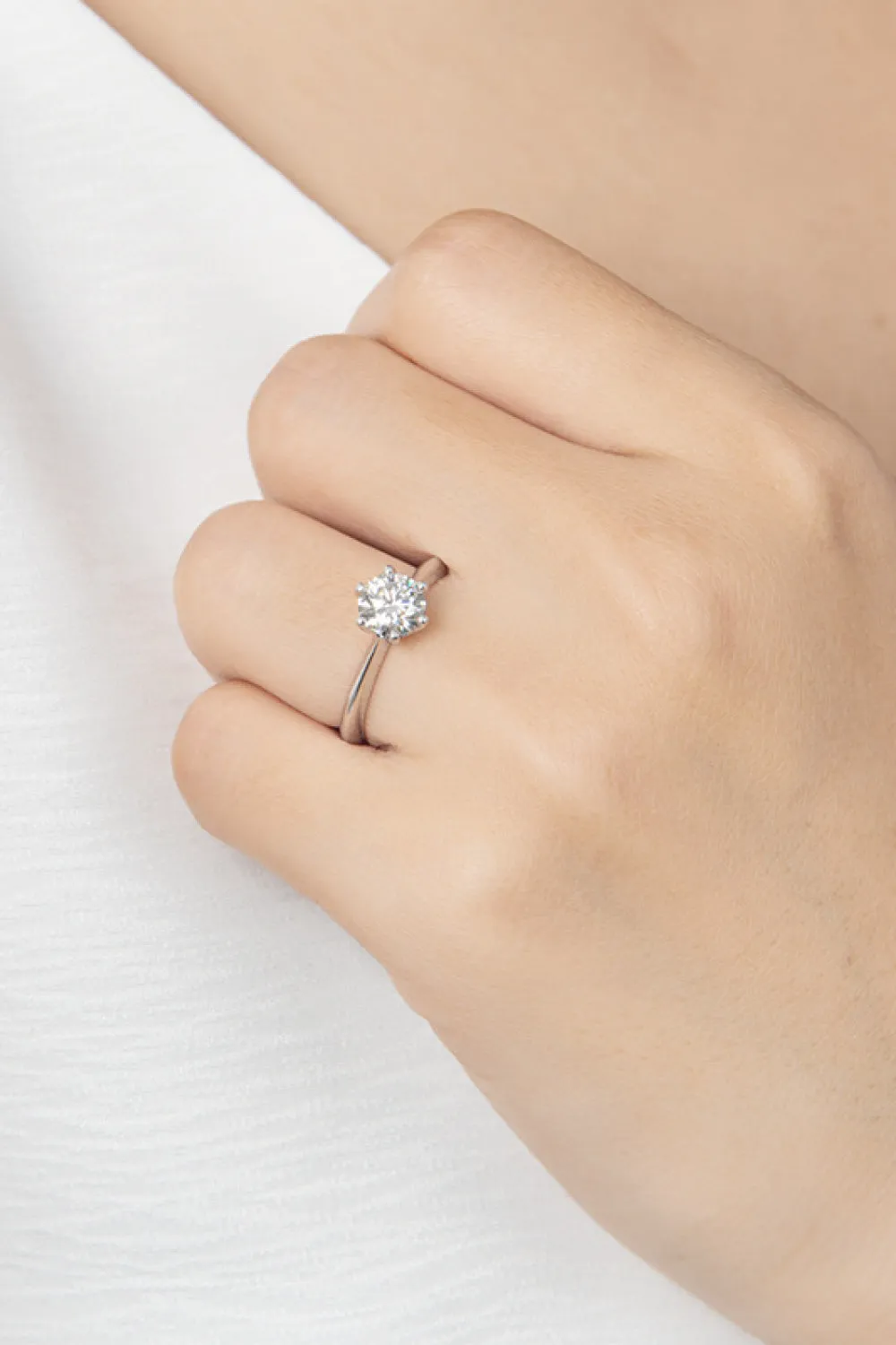 Radiant Solitaire Moissanite Engagement Ring