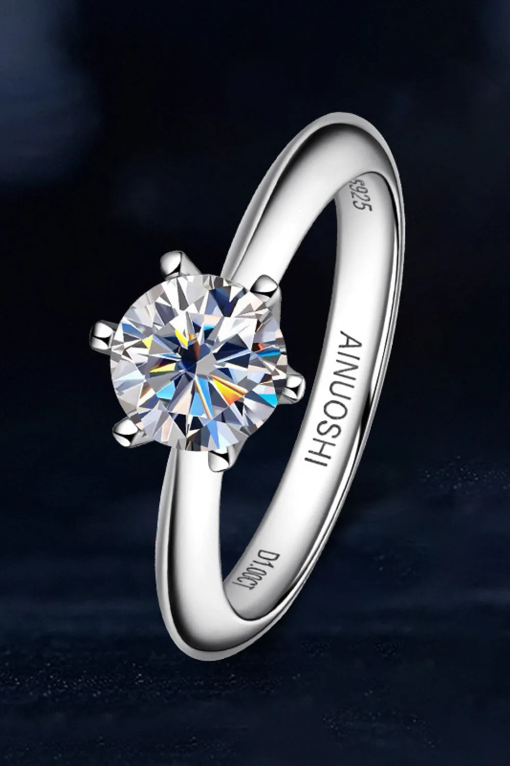 Radiant Solitaire Moissanite Engagement Ring