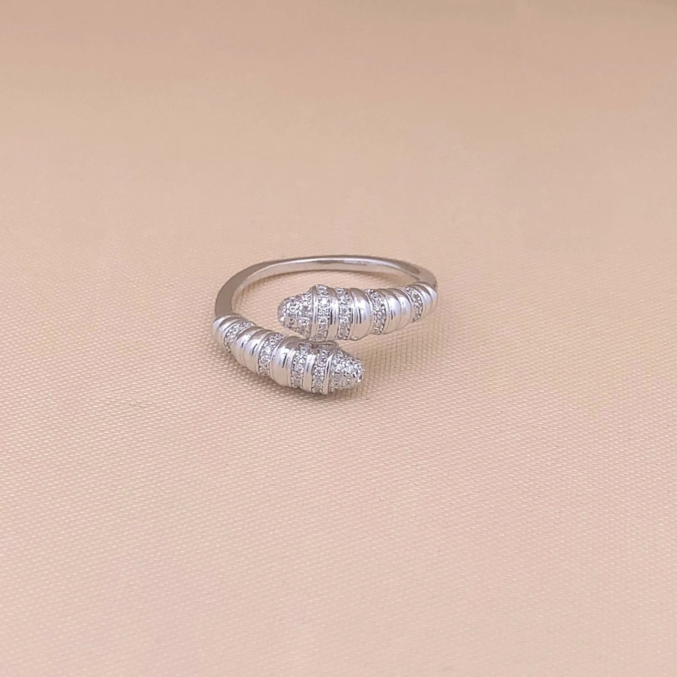 Radiant Zircon Adjustable Ring (Pure Silver)
