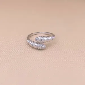 Radiant Zircon Adjustable Ring (Pure Silver)