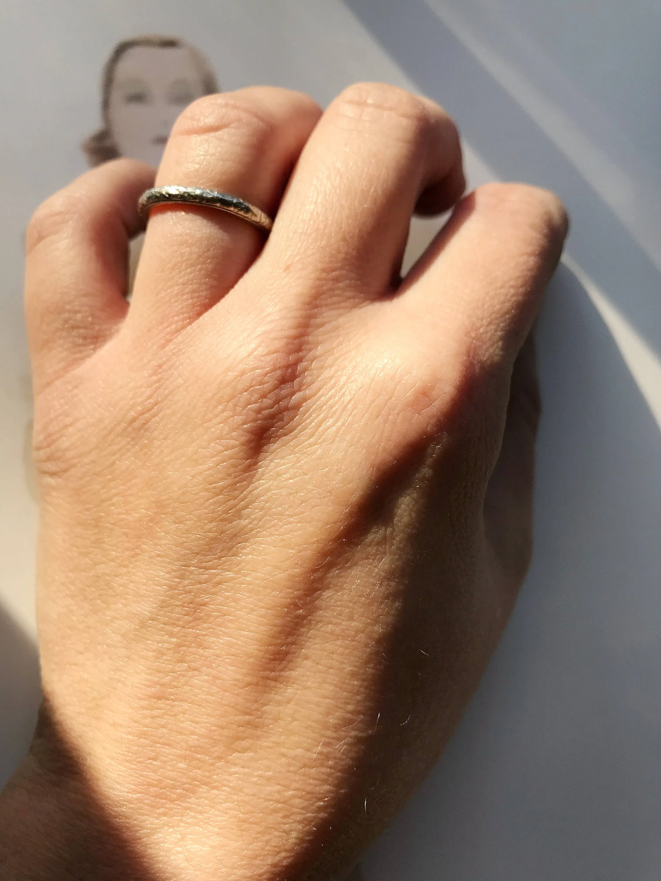 RESERVED for Klaudia - Antique Dogwood Flower Wedding Band Engraved April 22 1907. Size 5.5