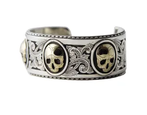 Richard Stump Gold Skull Cuff Bracelet 1.25
