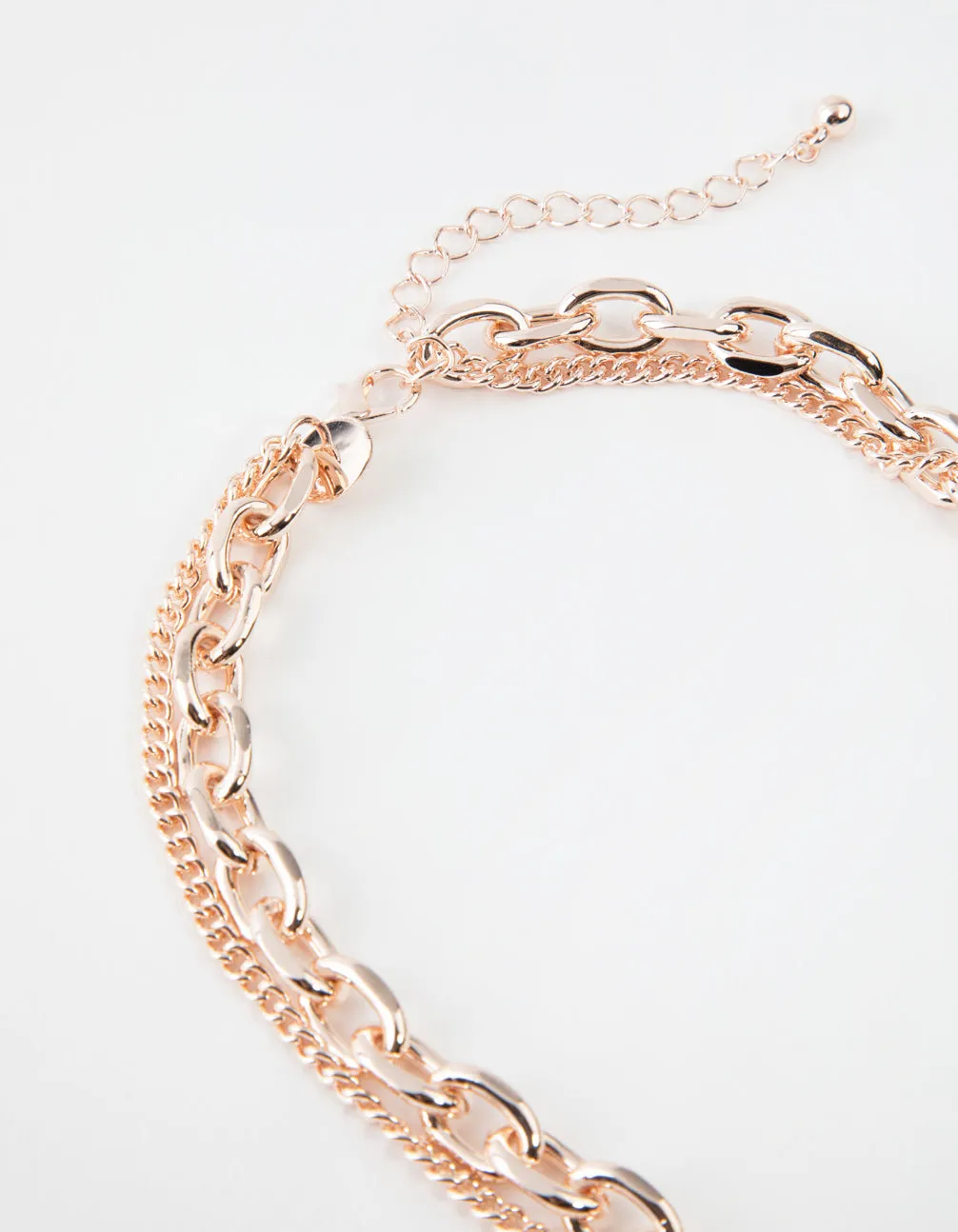 Rose Gold Mid Chain & Pendant Necklace