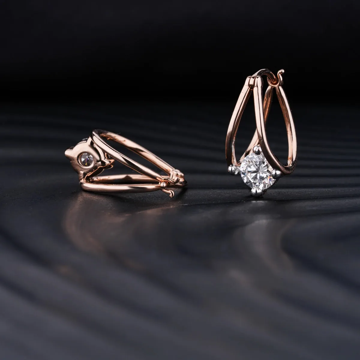 Round Diamond Hoop Earrings