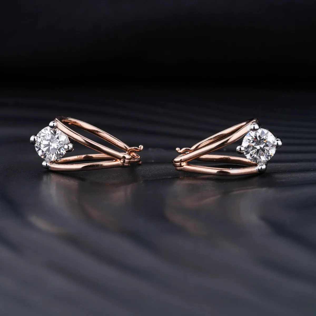 Round Diamond Hoop Earrings