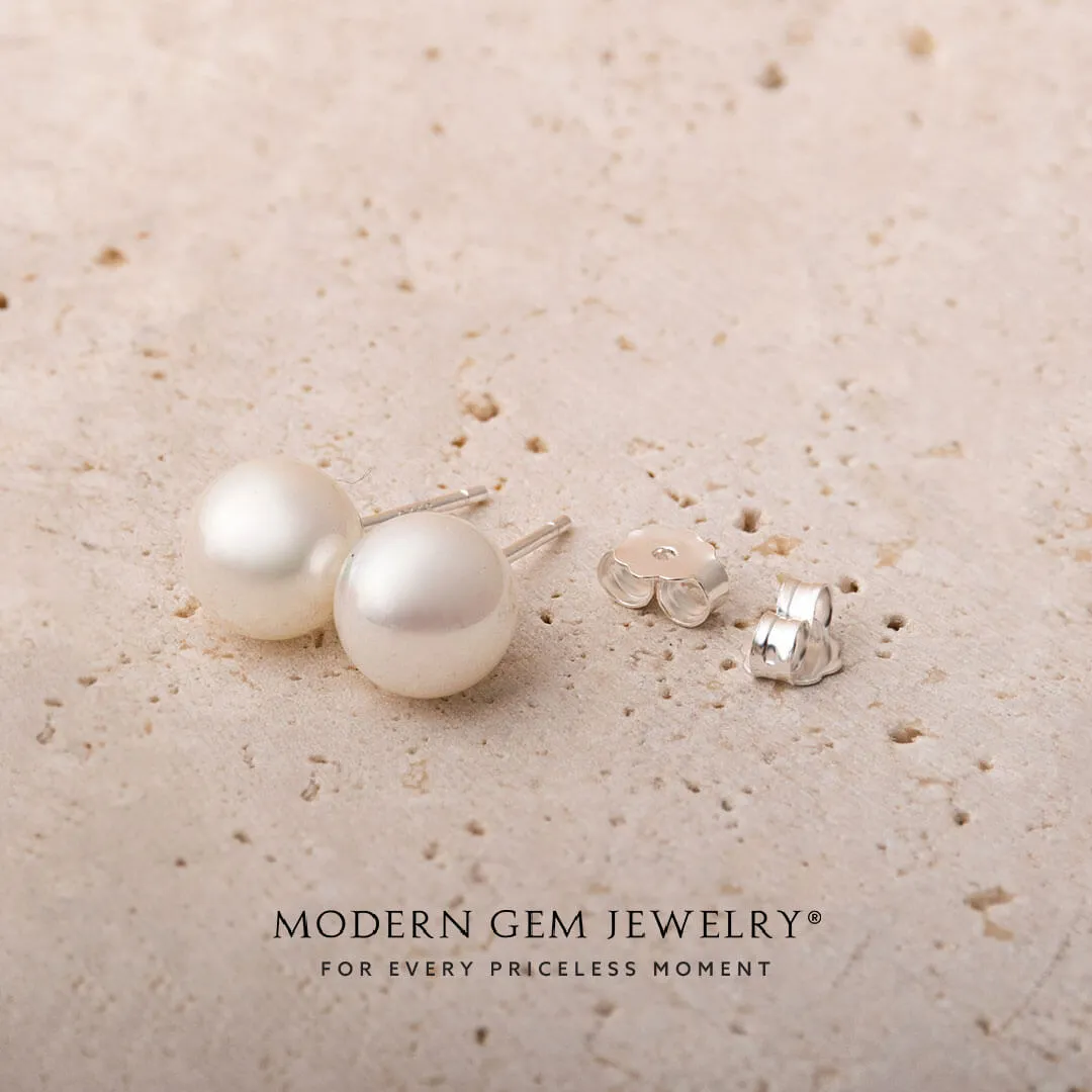 Round Stud Akoya Pearl Earrings