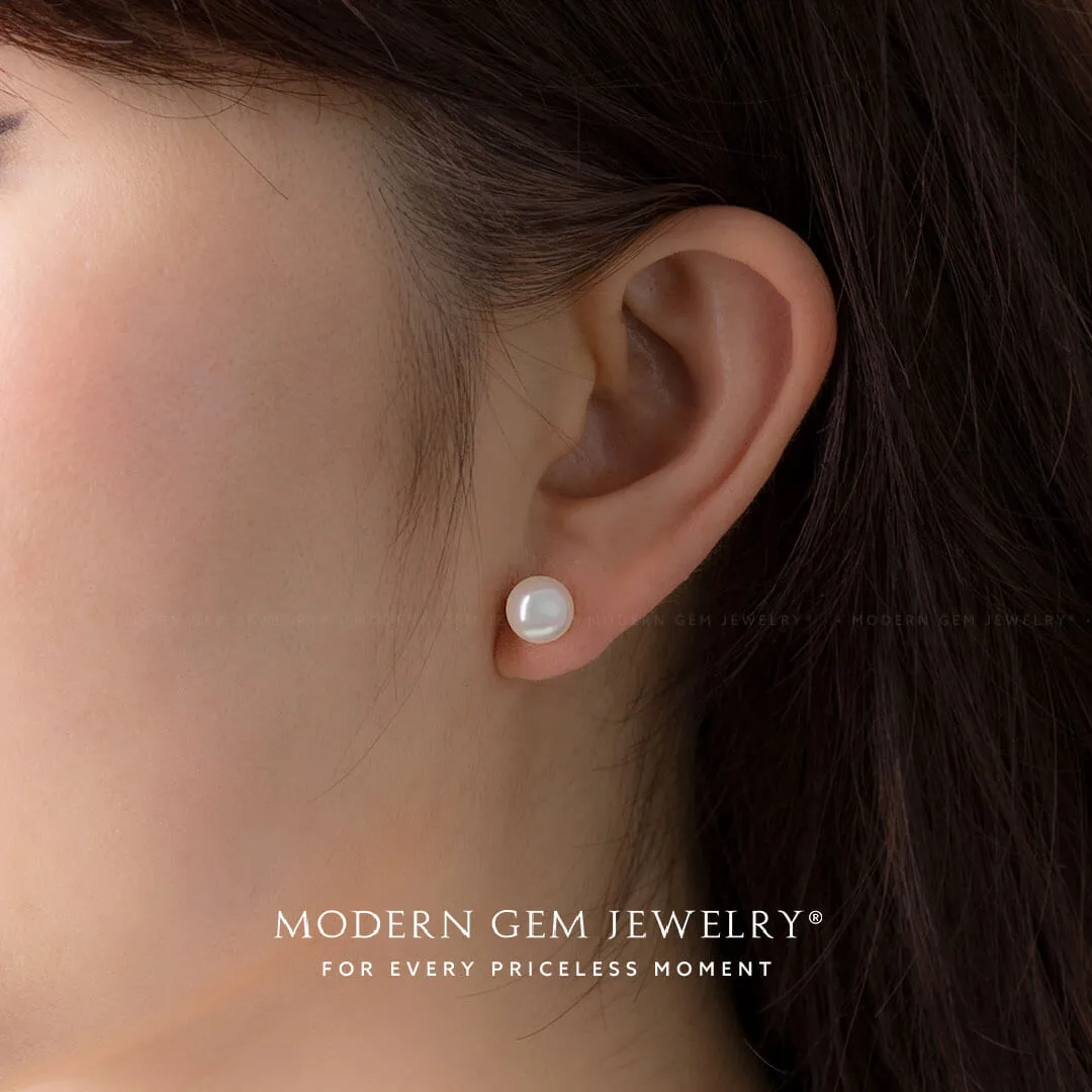 Round Stud Akoya Pearl Earrings