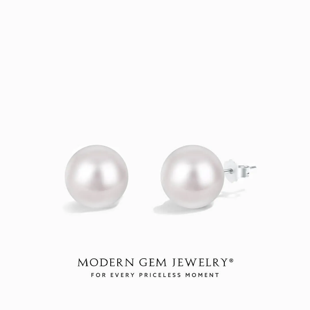 Round Stud Akoya Pearl Earrings