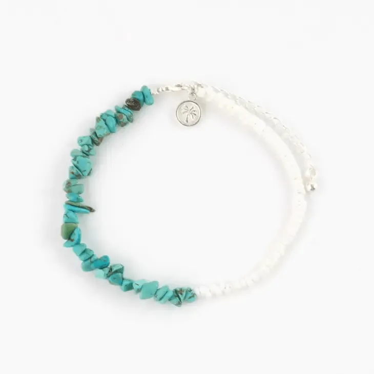 Santai Natural Stone Anklet Ankle Bracelet -Turquoise