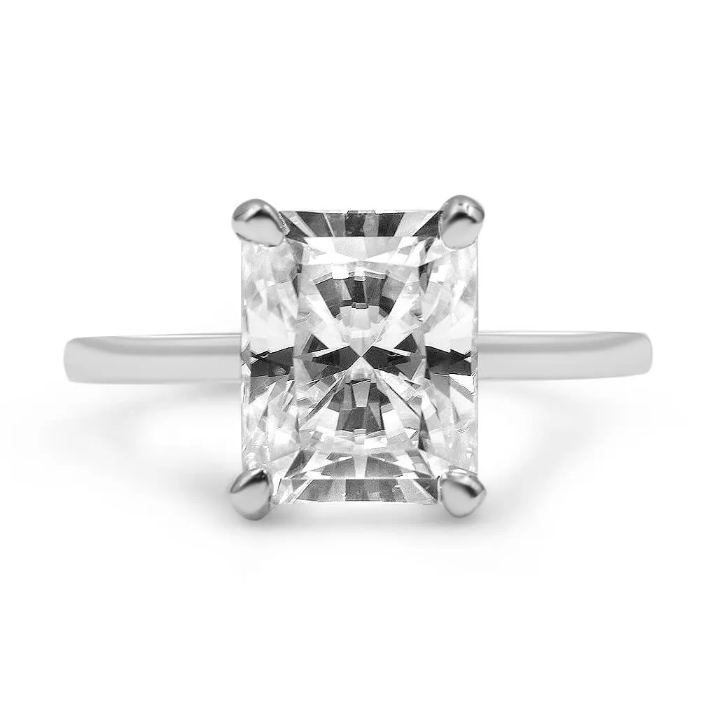 Sarah | Radiant Moissanite Engagement Ring