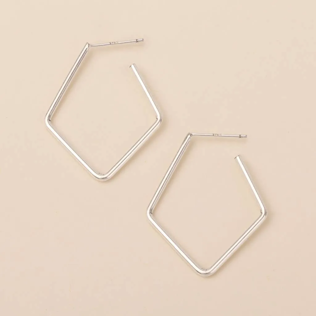 SCO Refined Earring Collection - Orion Diamond Hoop/Sterling Silver