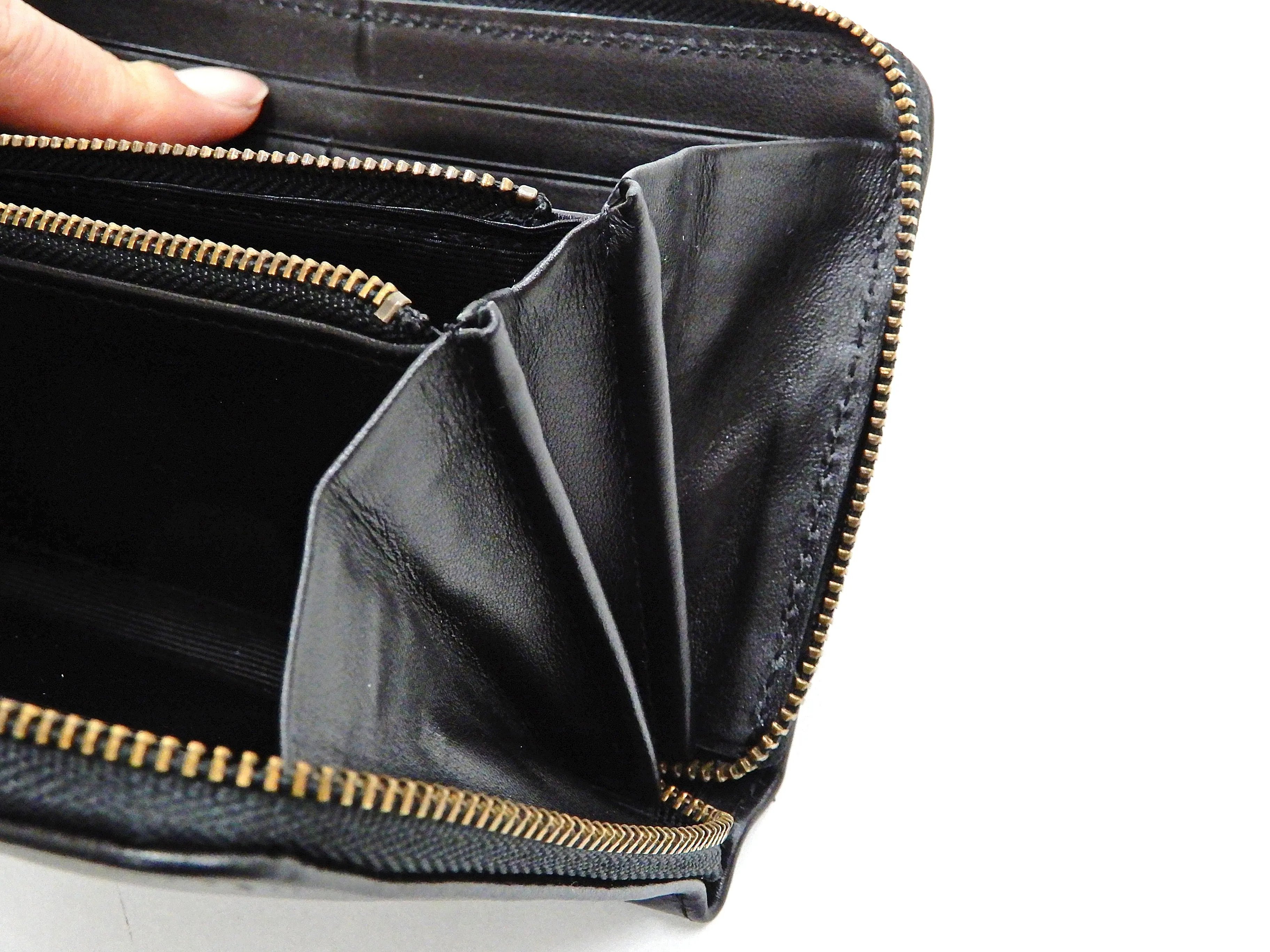 Script Hanatabi Gakudan Men's Casual Embroidered Leather Long Wallet SLWL-502 Black