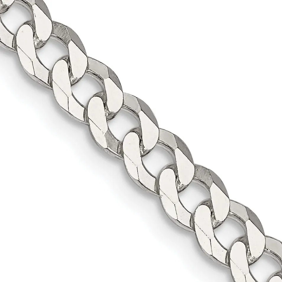 Silver 4.50-mm Solid Beveled Link Curb Chain