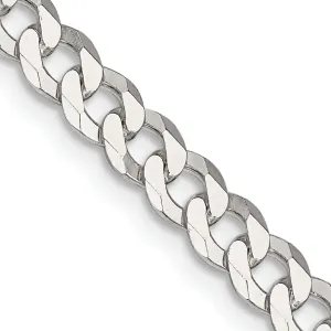 Silver 4.50-mm Solid Beveled Link Curb Chain