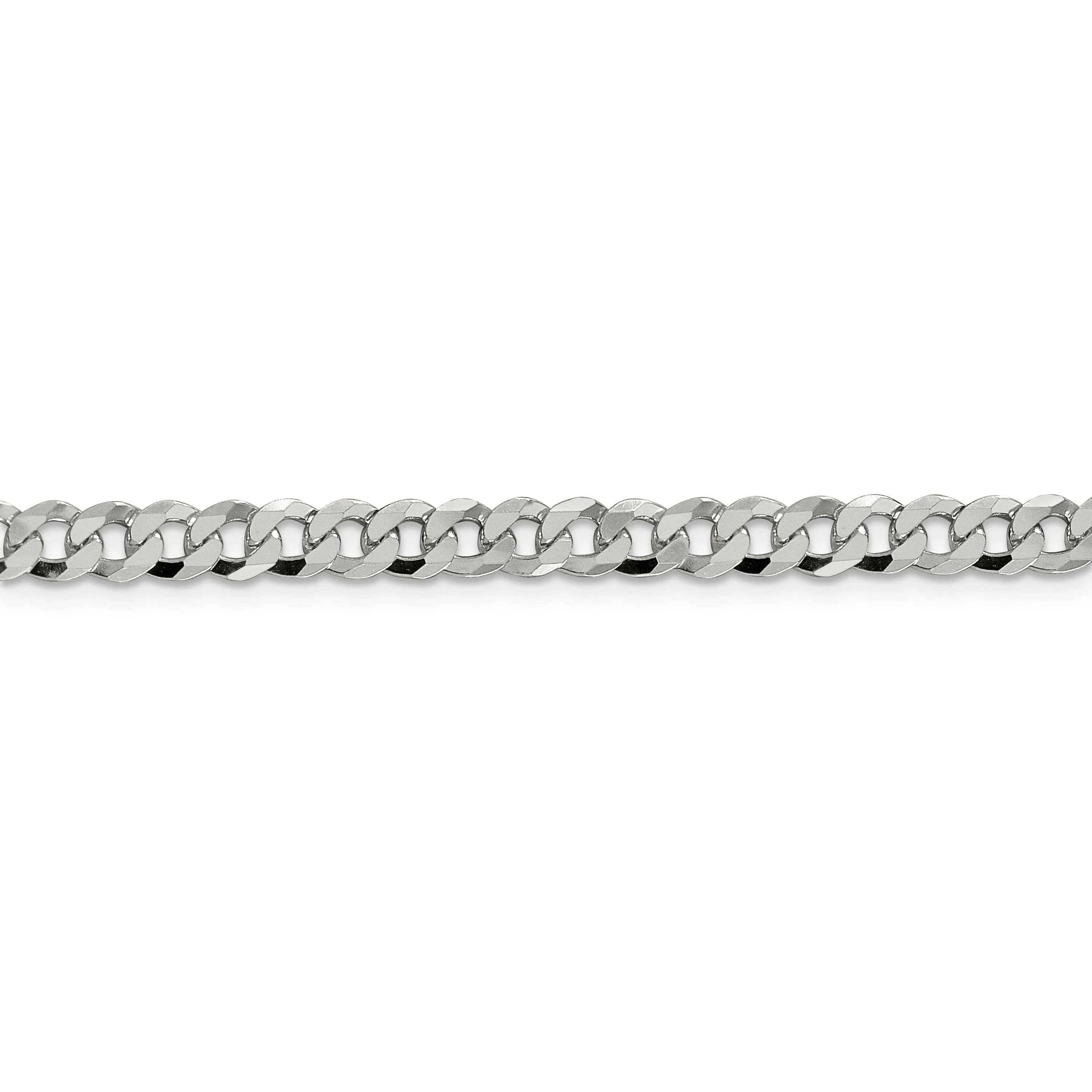 Silver 4.50-mm Solid Beveled Link Curb Chain