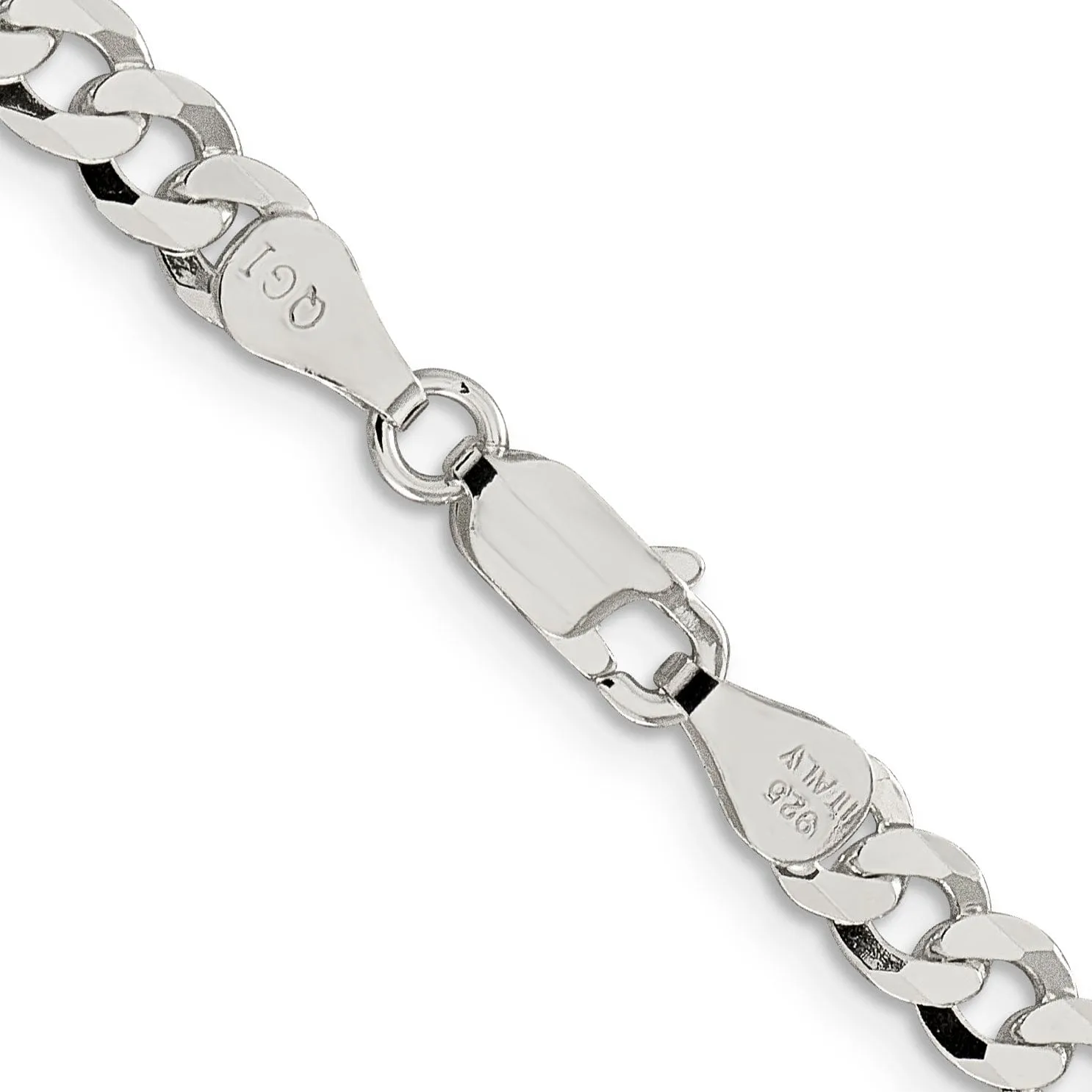 Silver 4.50-mm Solid Beveled Link Curb Chain
