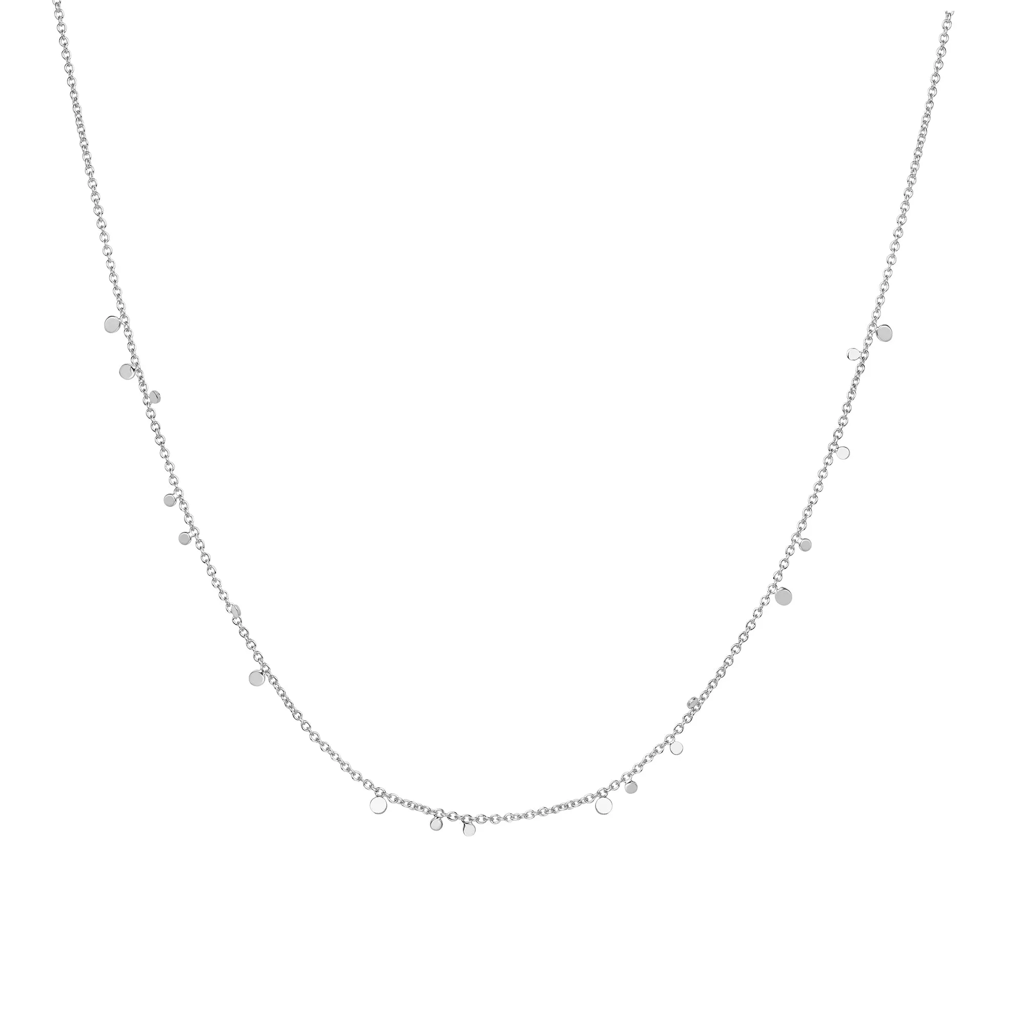 Silver Mini Disc Drop Stacking Necklace