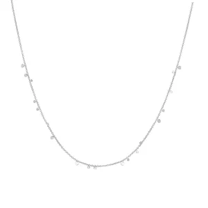 Silver Mini Disc Drop Stacking Necklace