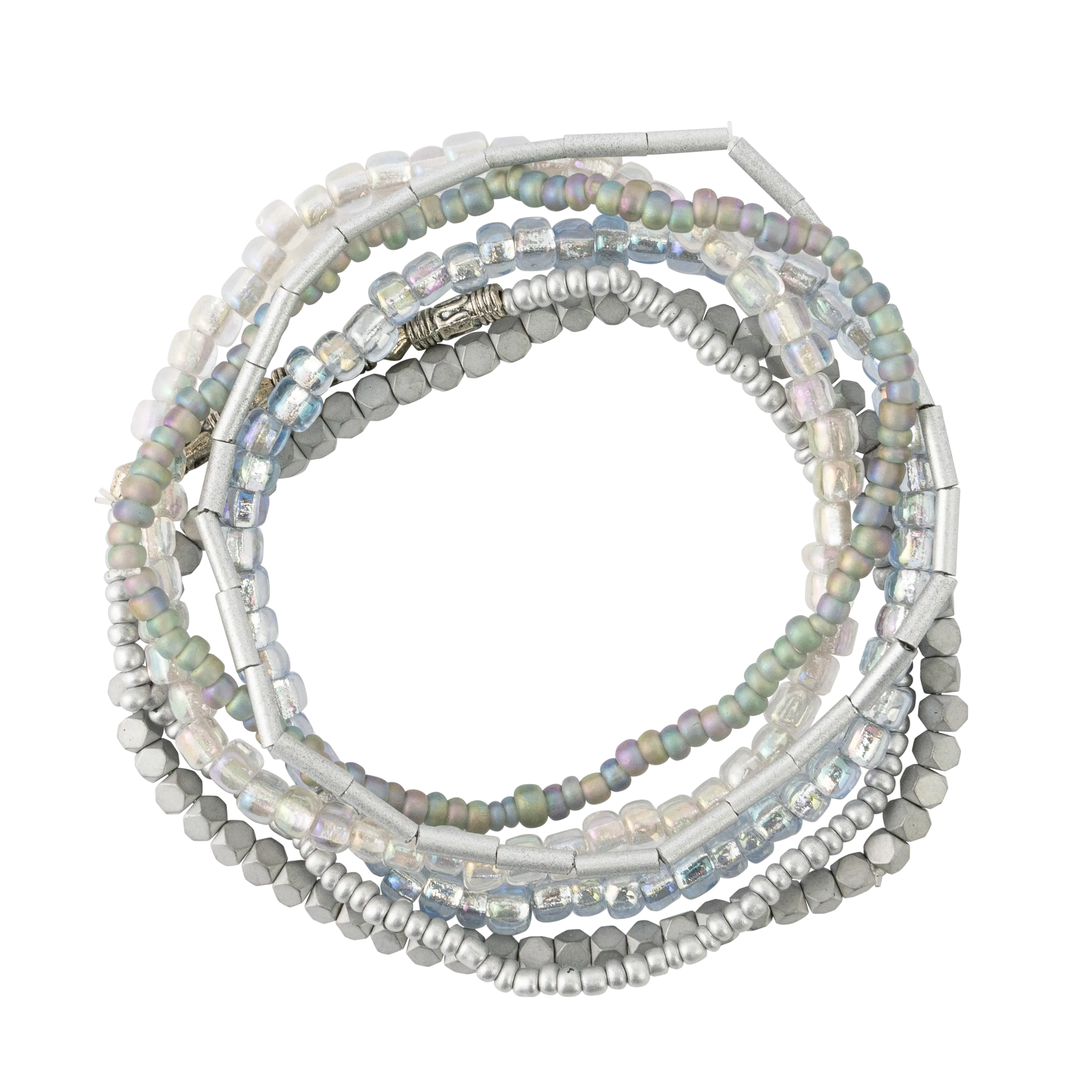 Silver Tones Seed Bead Stackable Bracelet Set