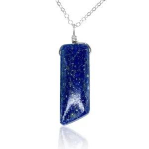 Smooth Blue Lapis Lazuli Natural Point Crystal Necklace