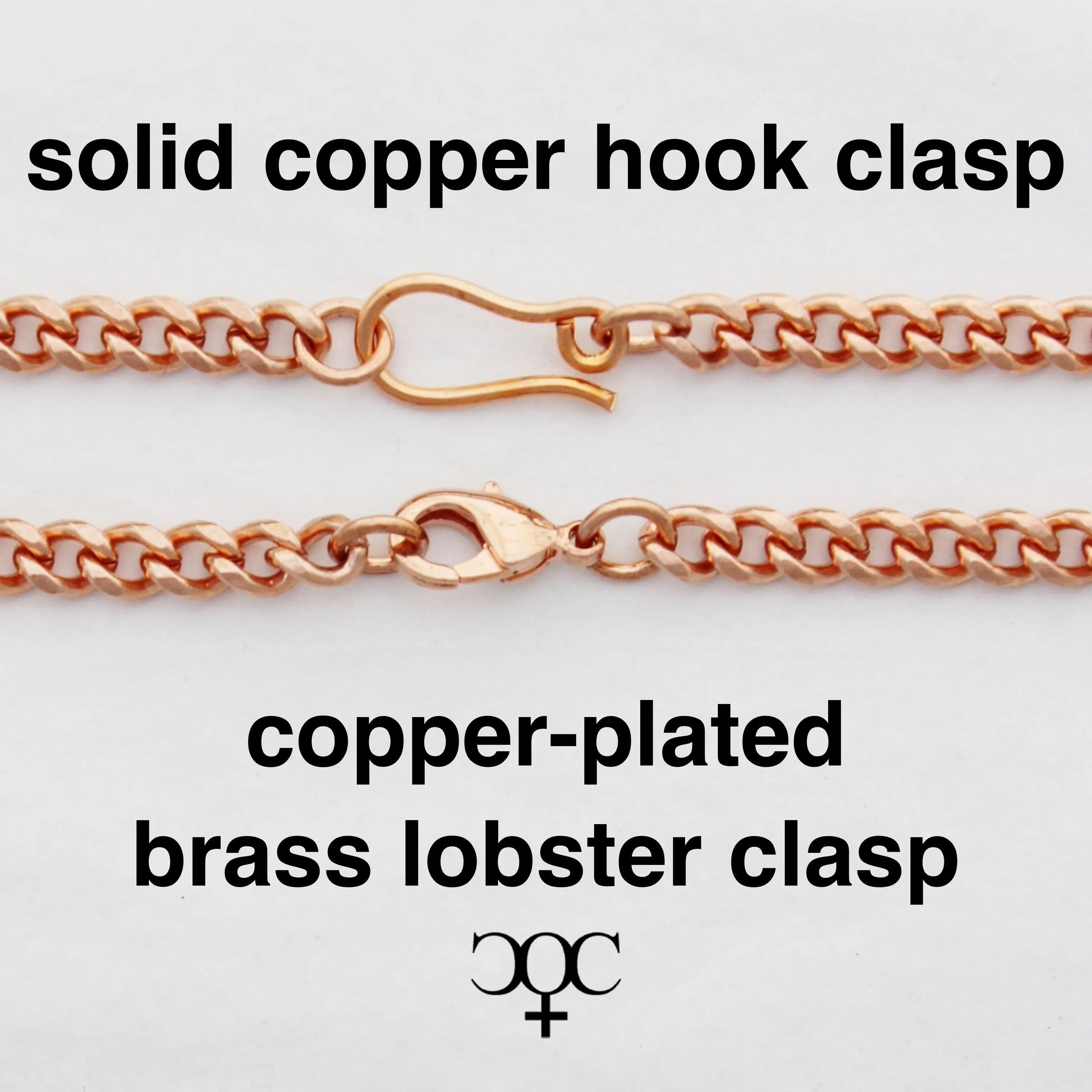 Solid Copper Cuban Curb Chain Necklace 20 Inches NC72 Copper Curb Chain Necklace 20" Relaxed Fit Chain