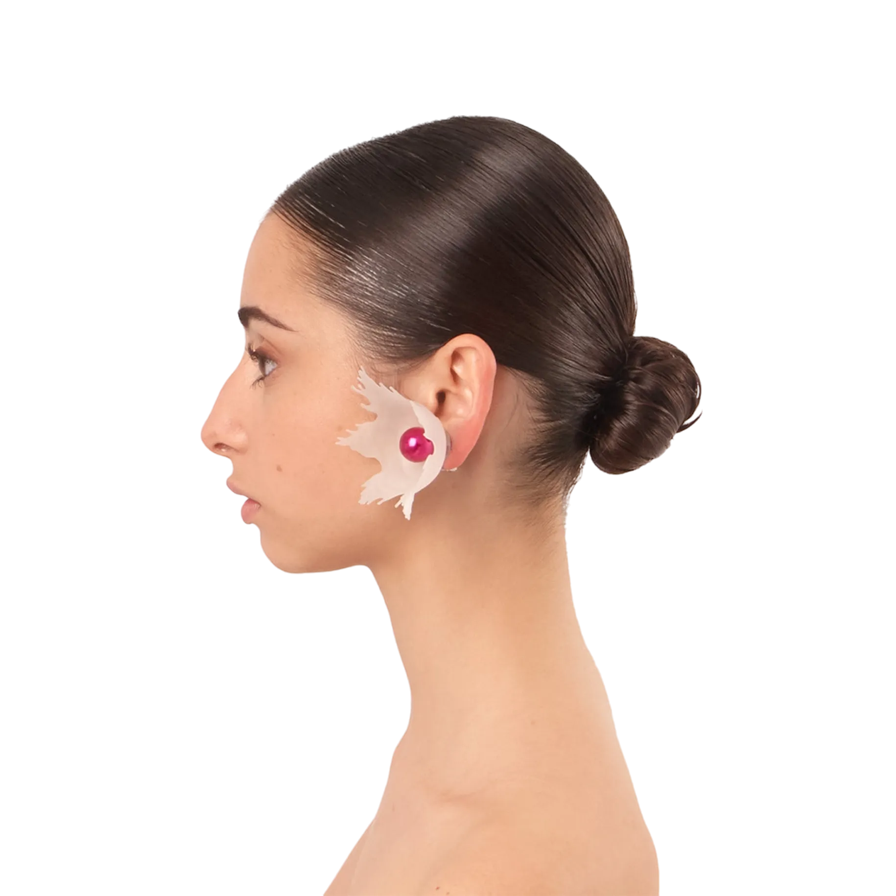 Splash Earrings — Matte White / Burgundy