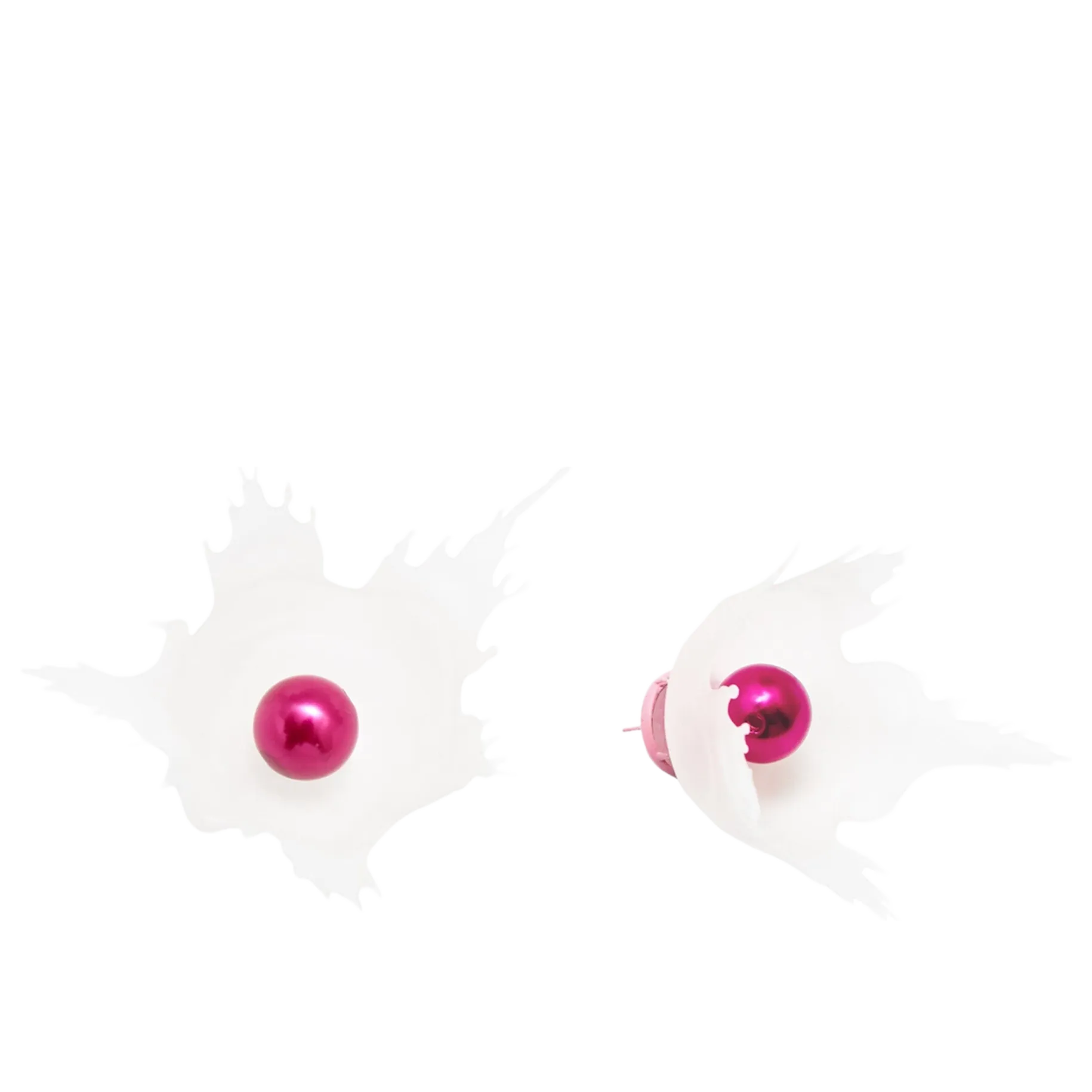 Splash Earrings — Matte White / Burgundy