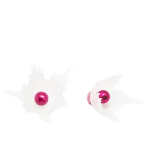 Splash Earrings — Matte White / Burgundy