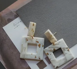 Square Gold Earrings