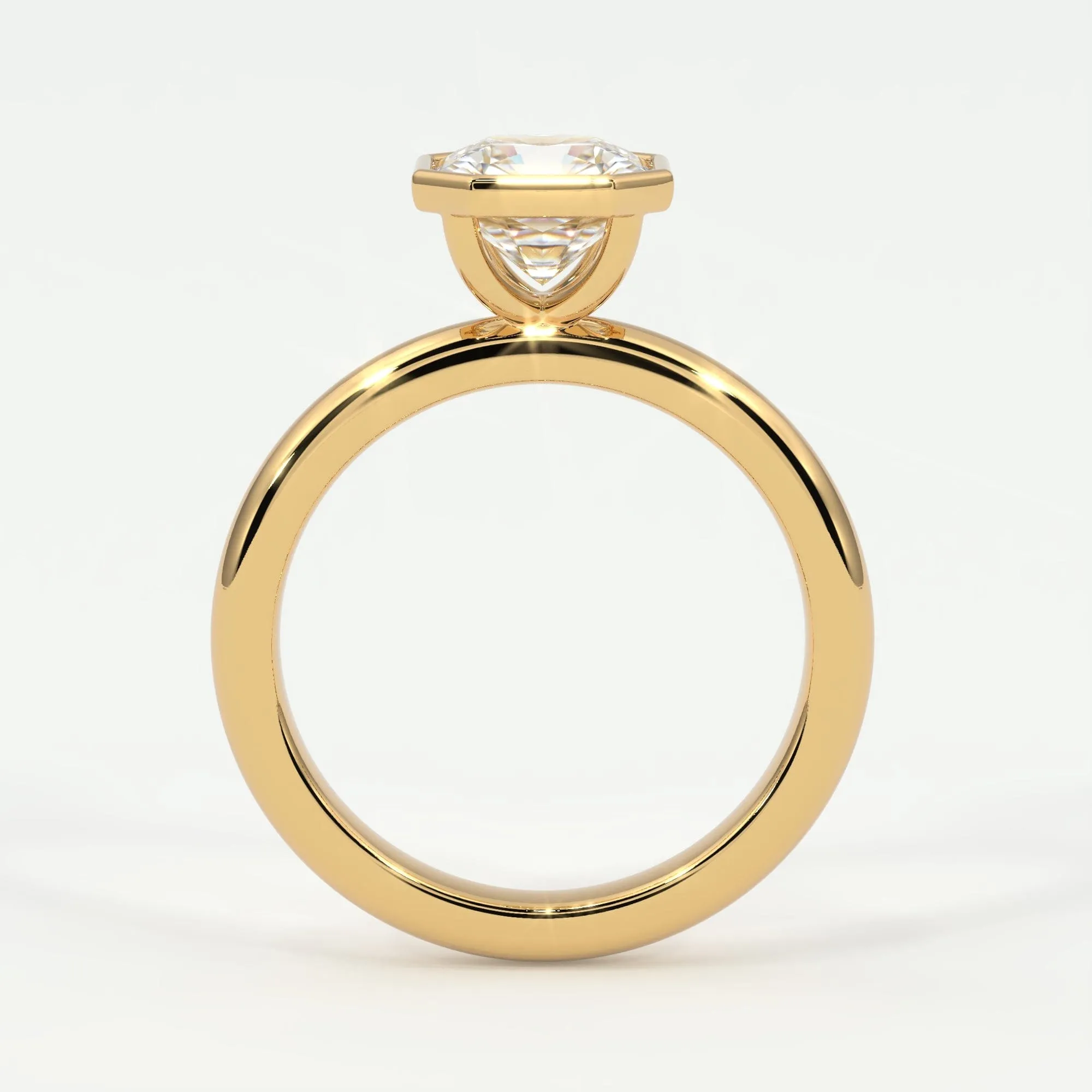 Square Radiant Cut Bezel Setting