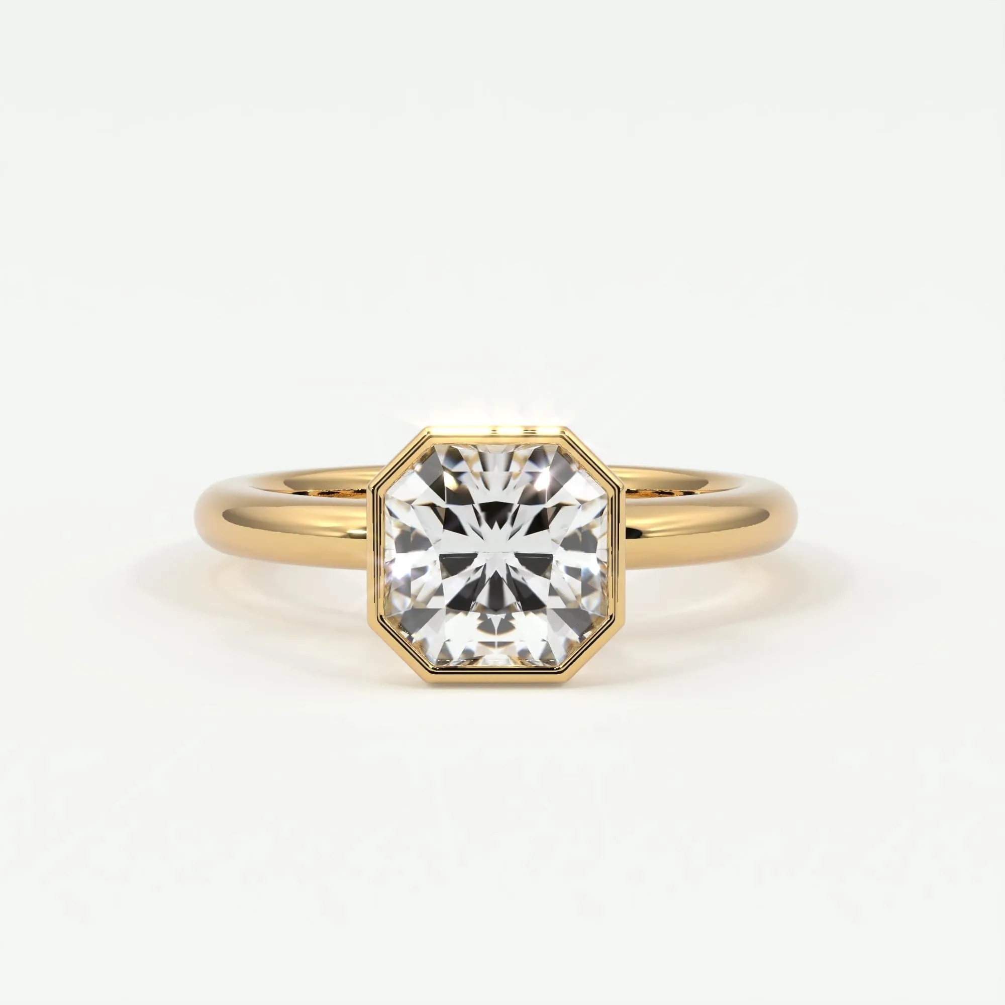 Square Radiant Cut Bezel Setting