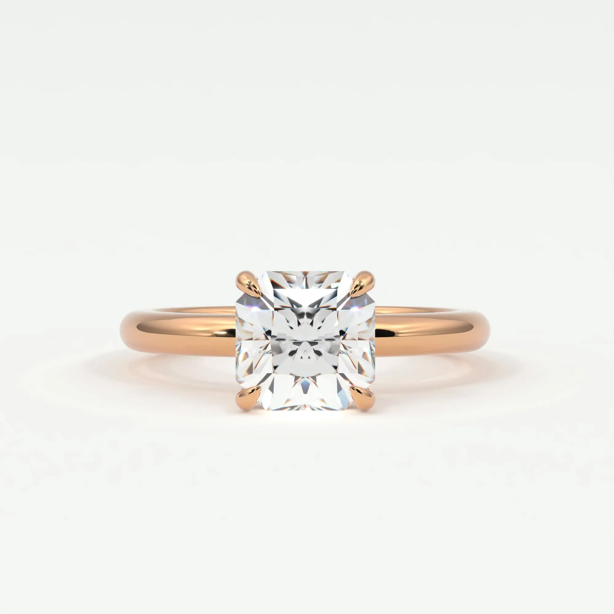 Square Radiant Cut Diamond Solitaire Band