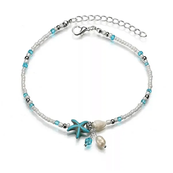Starfish & Seashell Beaded Anklets - Multiple Styles