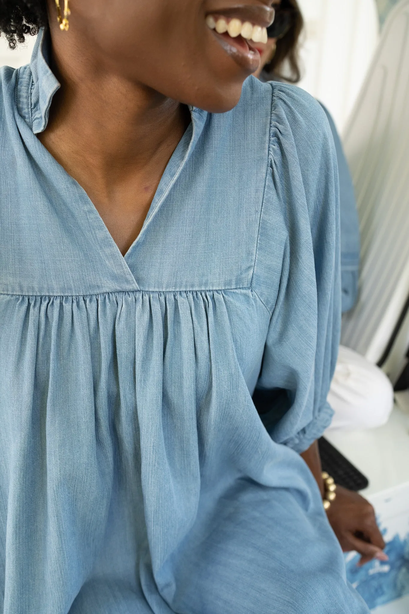 Stella Dress - Denim Chambray
