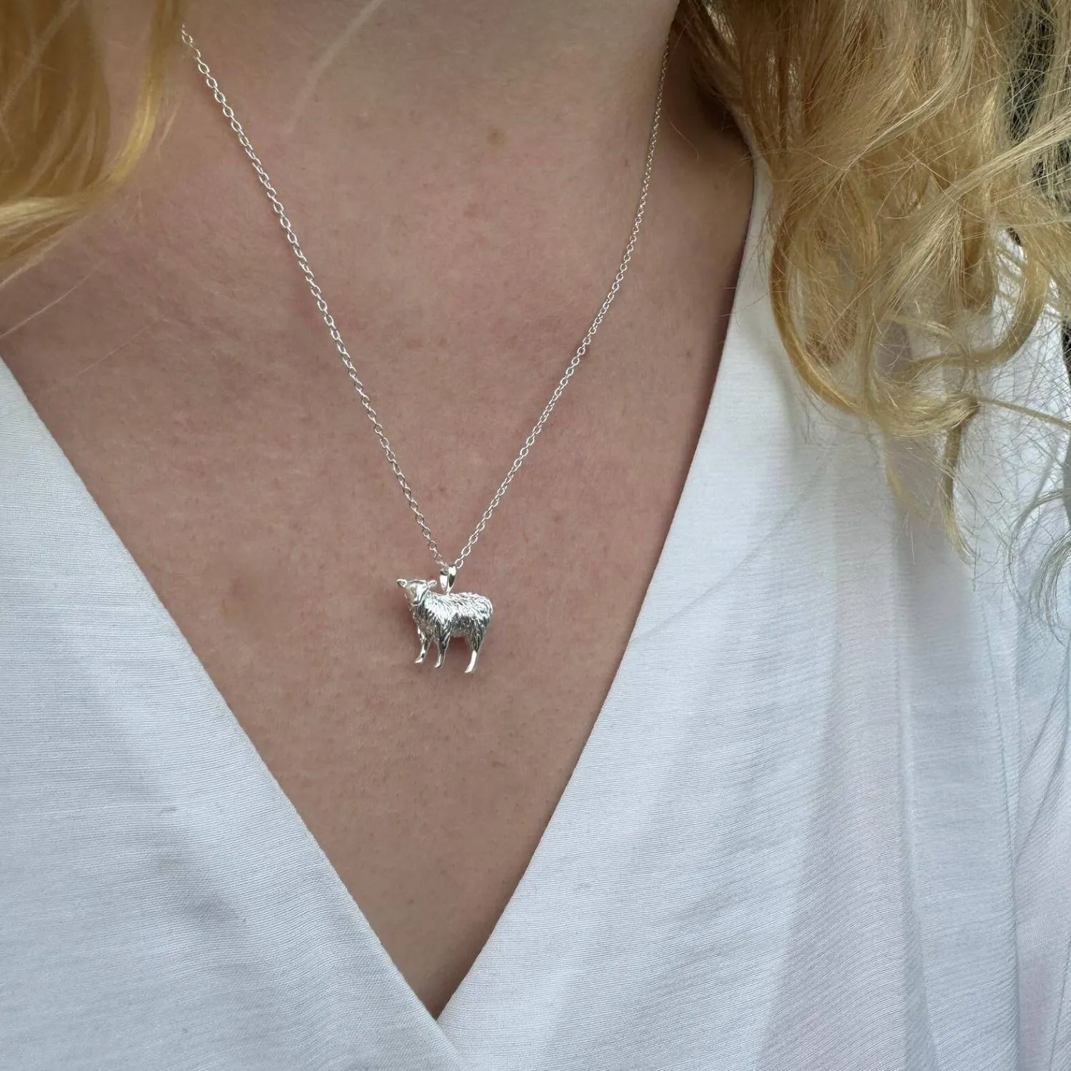 Sterling Silver 3D Sheep Necklace