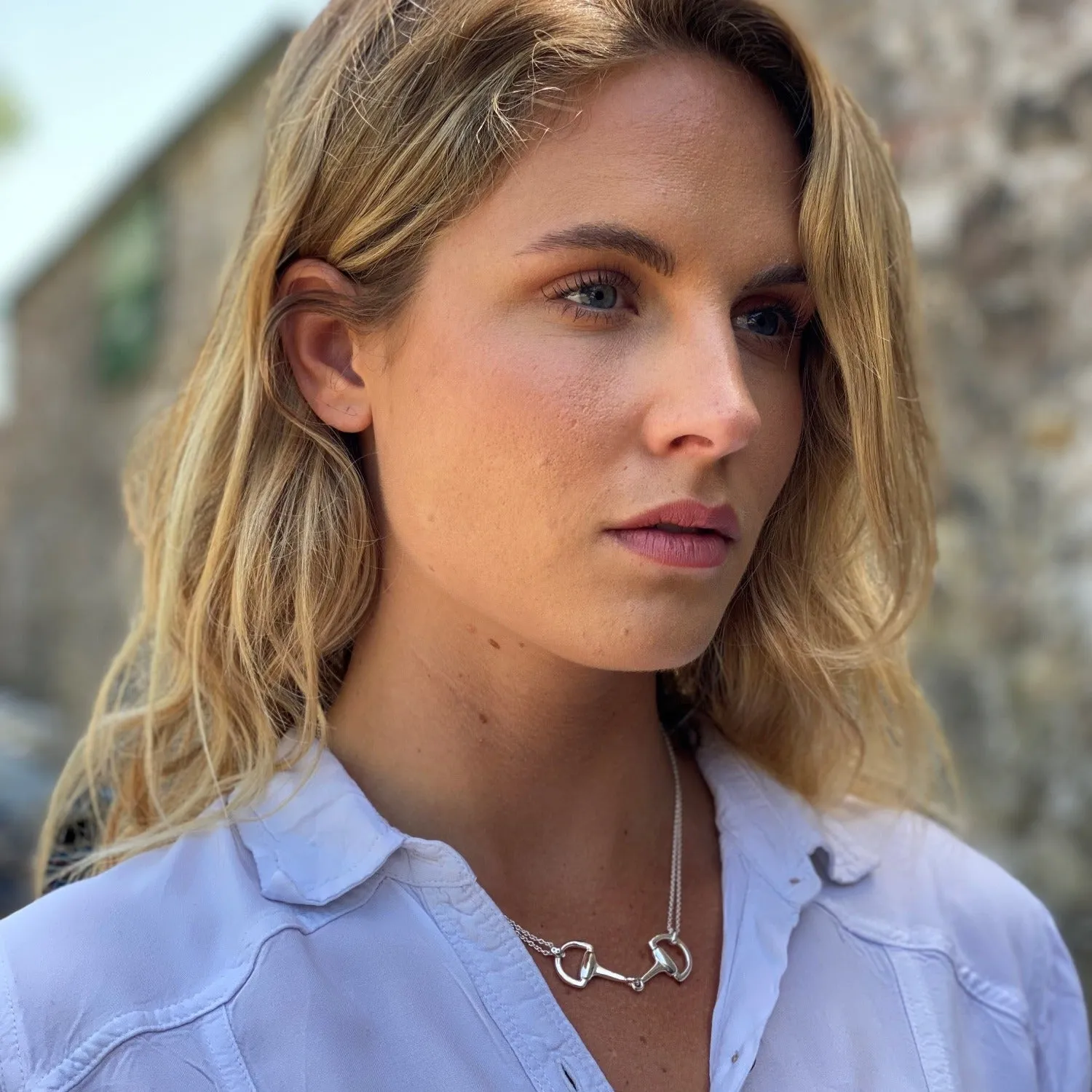 Sterling Silver Snaffle Feature Necklace